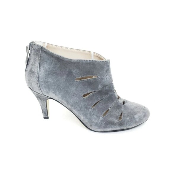 Adrienne Vittadini Trent Womens Heels Cutout Booties Gray Suede 7.5M - Picture 10 of 10